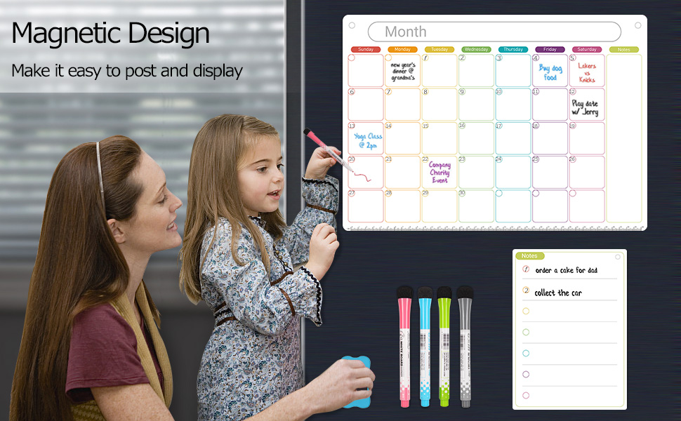 Dry Erase Calendar kit. Monthly Calender and