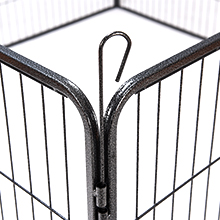 COSTWAY Recinto Per Cani Da Interno Ed Esterno, Recinzione Per Animali Domestici Con 8 Pannelli Di Metallo, Box Per Cani, Gatti E Conigli, 80 X 100 Cm 16 3