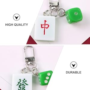 4 Pcs Mahjong Keychain: Chinese Mahjong Tile Games Charm