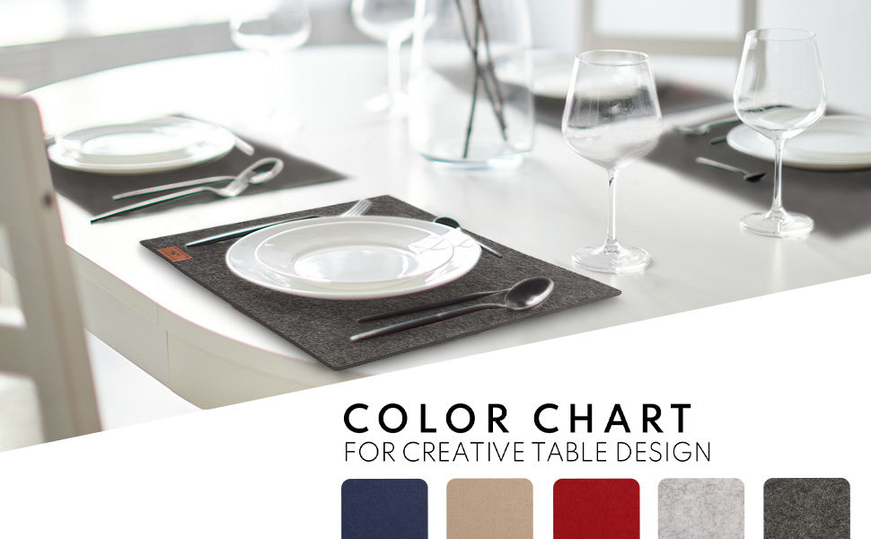 Felt Table Runner 100x30cm I Felt Table Runner With Leather I Heat