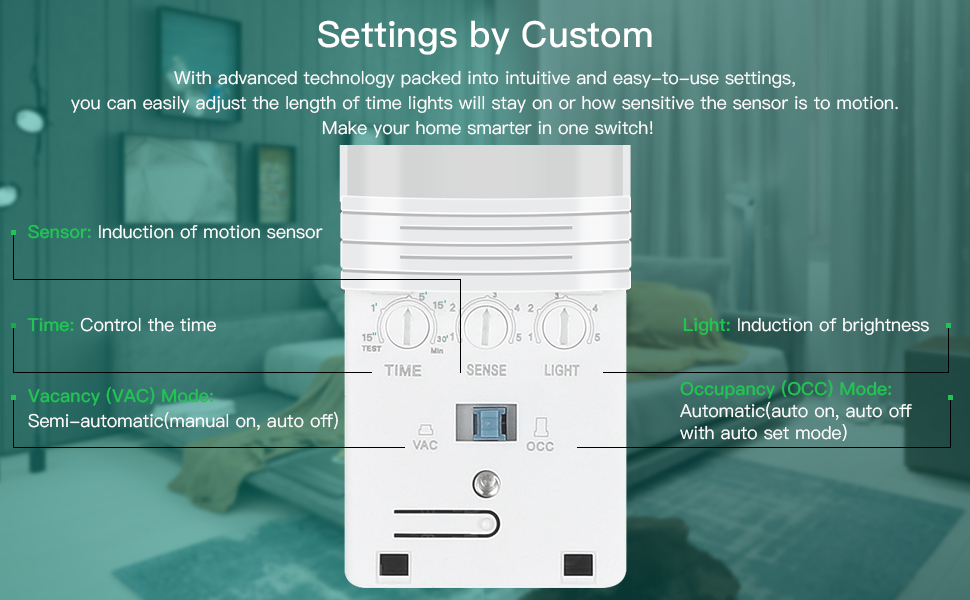 ECOELER 3 Way Motion Sensor Light Switch, Neutral Wire Required, Sensor
