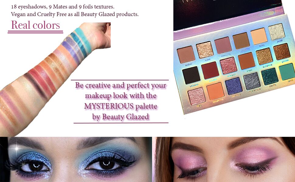 MYSTERIOUS Beauty Glazed Lidschatten-Palette mit 18 Lidschatten