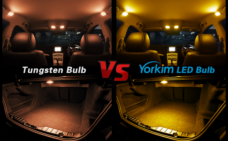 Interior Car Lights 10-Pack Yorkim 194 LED Bulbs - Super