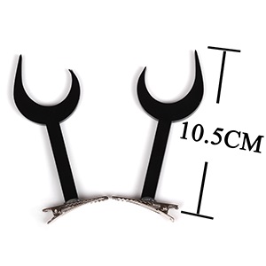 ColorGround Black and Red Wig with Horns Clips and Detachable Ears for Cosplay 5 alastor wig