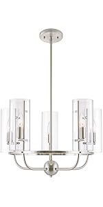 Kira Home Inara Cylinder Shades Kitchen Island Dining Room Table Modern Chandelier Round Metal Frame