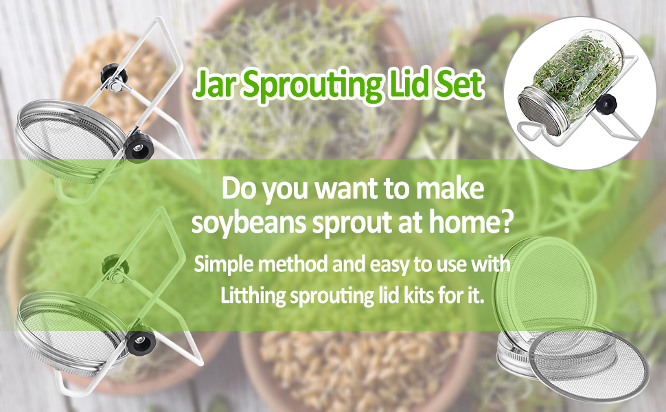 Jar Sprouting Lids, Stainless Steel Mesh Sprout Lid of 4
