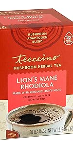 Experience lion's mane mushroom and rhodiola root for a cognitive tea good for stress and memory