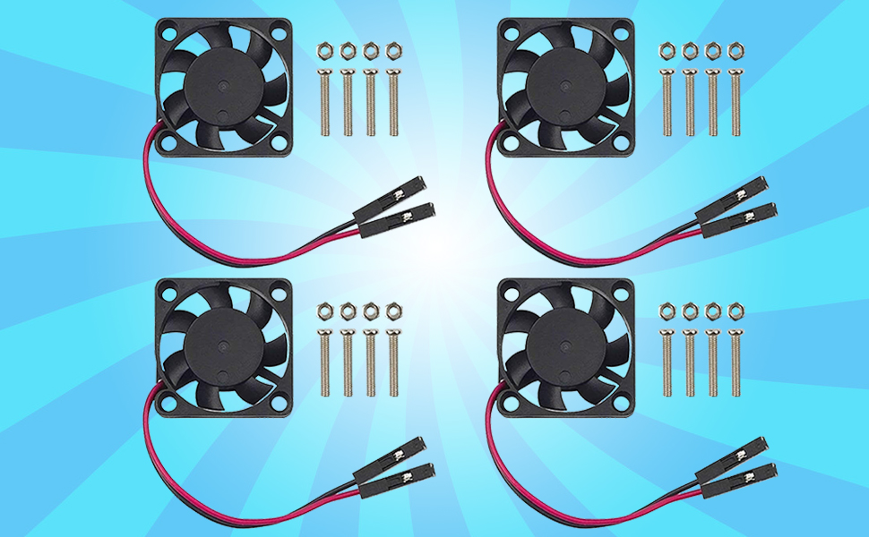 Amazon.com: for Raspberry Pi Fan, 4Pcs for Raspberry Pi Cooling Fan ...