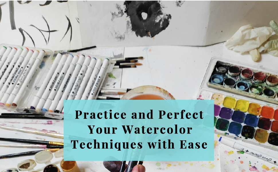 Ashby - 100 Sheets of Practice Watercolor Paper (9" x 12") - 190 GSM, Acid-Free and Cold Pressed. Pe