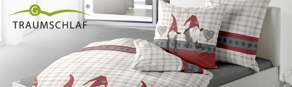 Traumschlaf Flannelette Bed Linen with Gnome Men