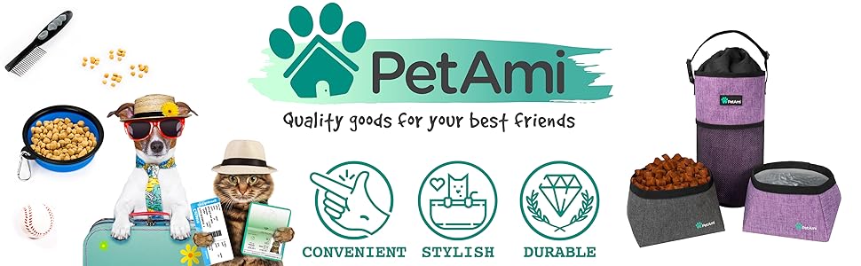 pet travel food bag pet water bowl food bowl collapsible packable