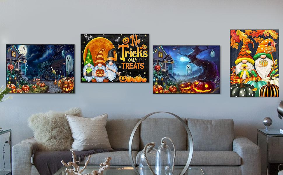 【Halloween party】アクリル画 F6 風景画 絵画 Halloween party】アクリル画 F6 風景画 絵画