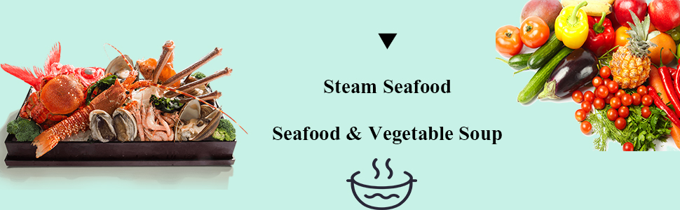 steam pot for seafood and vegetable soup