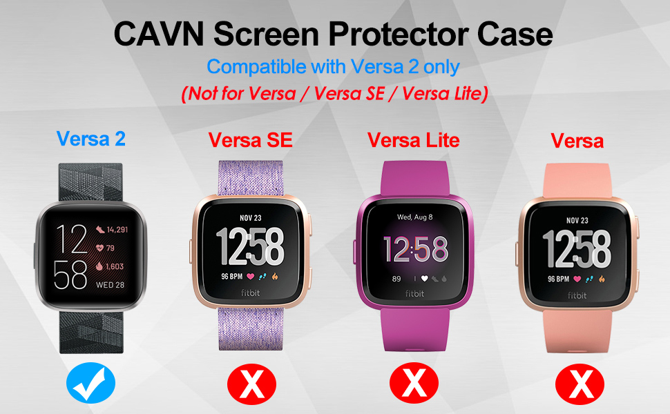CAVN 2 Packs Case Compatible with Fitbit Versa 2 Screen