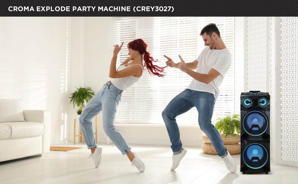 Croma Explode 1400W Party Speaker, Party Lights, Horn Tweeters, Bass