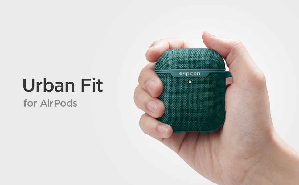 Amazon Com Spigen Urban Fit Designed For Apple Airpods Case Cover For Airpods 1 2 Led Light Visible Midnight Green Electronics