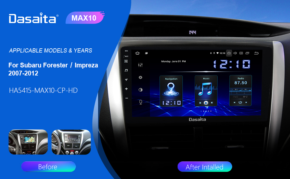 Dasaita Subaru Forester XT/Impreza WRX 2008 2009 2010 2011 2012 