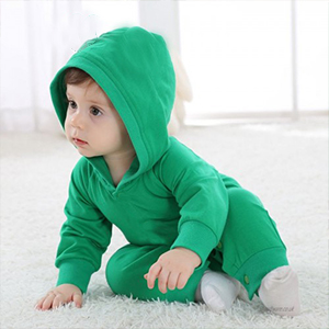 Newborn Baby Boys Girls Romper Toddler One Piece Solid Color Outfits Long Sleeve Hoodie Playsuit