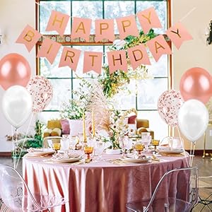 Rose Gold Birthday Decorations 21st Birthday Party Supplies For