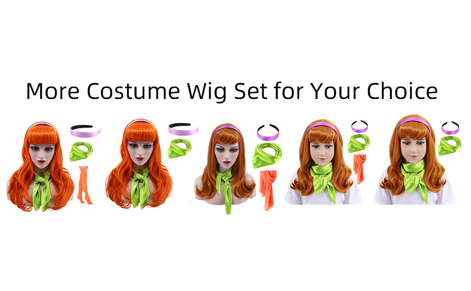 Cfalaicos Orange Bangs Synthetic Wigs Bouncy Halloween