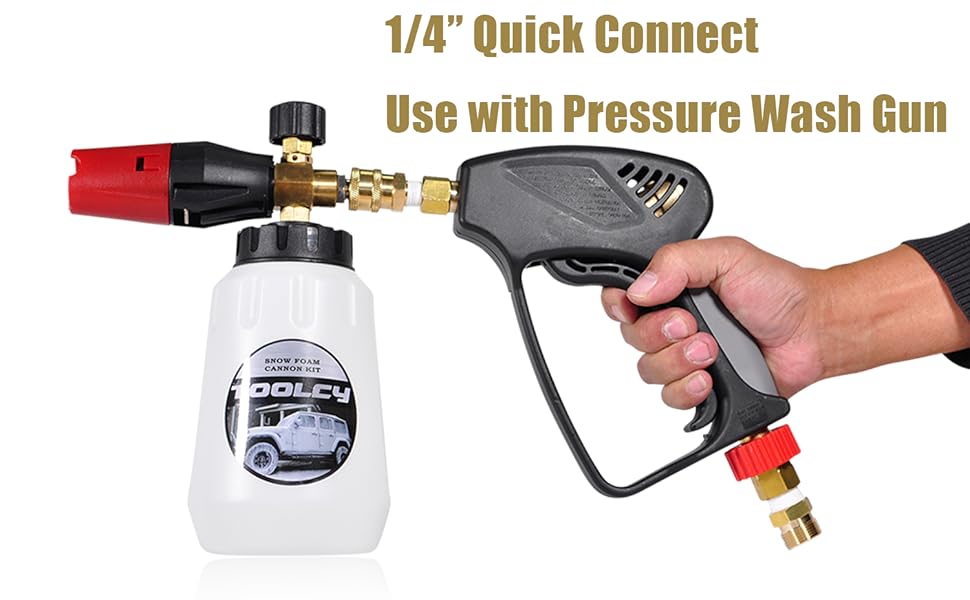 TOOLCY Foam Cannon Kit with Pressure Washer Gun 5000 PSI, 5