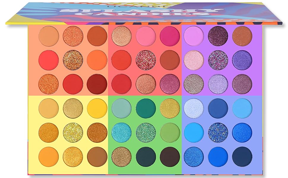 Splashy Candies Lidschatten-Palette 54 Farben Metallic Shimmer Matte Hochpigmentiertes Lidschatten