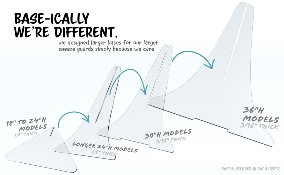 SNEEZEGUARDER XL 36”H x 36”L Plexiglass Sneeze Guard for