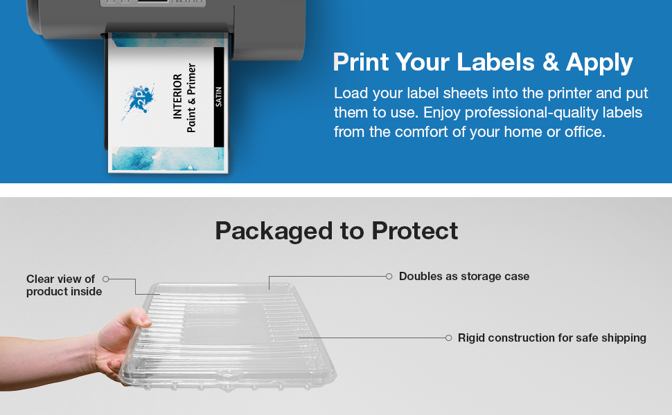 print labels home office clamshell storage protected packaging safe shipping