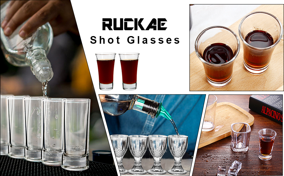 Shot Glasses, RUCKAE 1 OZ Shot Glasses Set with Heavy Base, Clear Shot