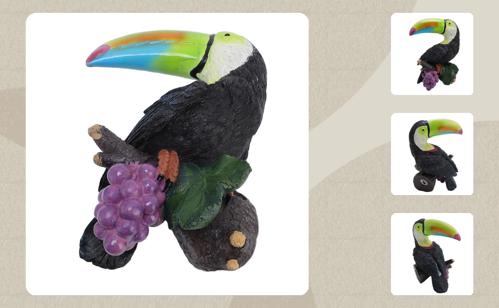 カラフルなトゥカンの陶器置物 カラフルなトゥカンの陶器置物