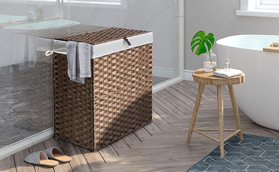 GREENSTELL Laundry Hamper with 2 Removable Liner Bags