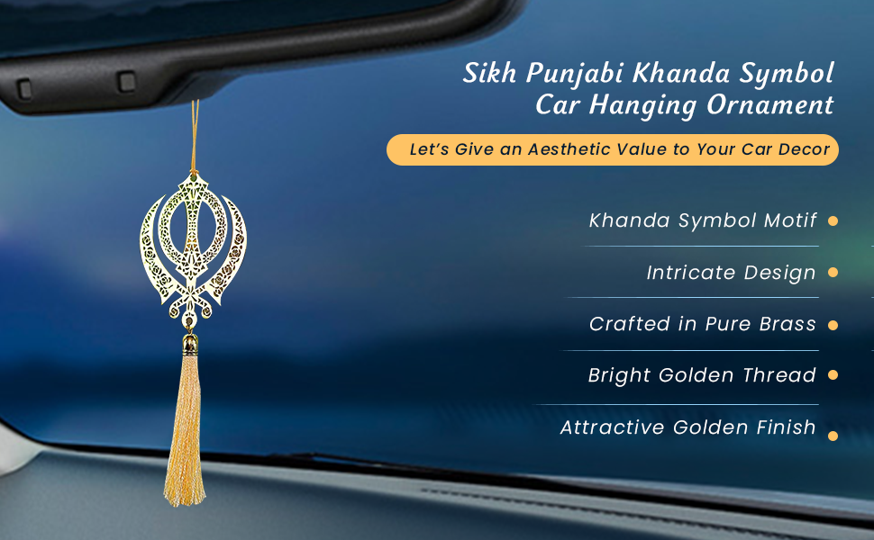 ADORAA's Sikh Punjabi Khanda Symbol Rear View Mirror Car Hanging