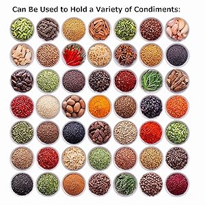 HOLD VARIETY OF CONDIMENTS