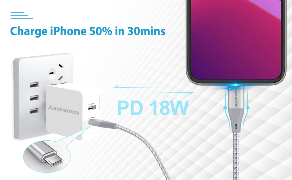 Cable USB C a Lightning, cable tipo C a Lightning de 6 pies