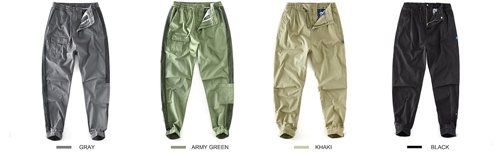 Nuheel® Man NUHEEL Men's Tapered Cargo Pants Slim Fit Jogger Pant Casual Drawstring Trousers 63 CARGO