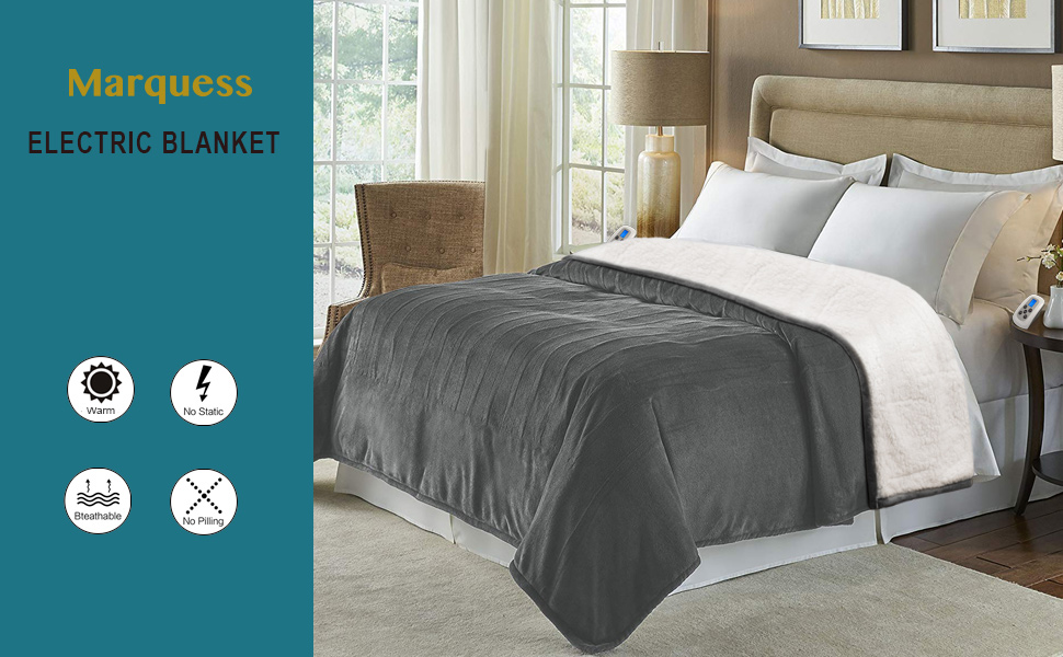 Electric Blanket MicroPlush Sherpa and Reversible Flannel