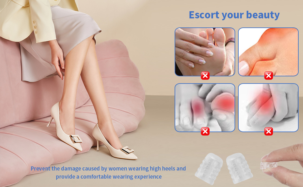 30PCS Silicone AntiFriction Toe Protector,Soft Clear