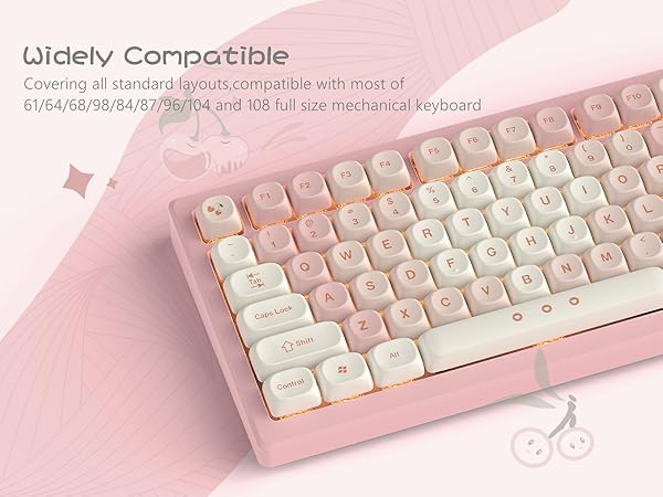 Amazon.com: Womier MOA Keycaps, Pink Cute PBT Keycaps Dye