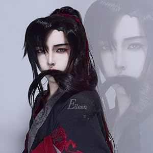 木下様 オーダーウィッグ〖魏無羨〗 魔道祖師 魏無羨 コスプレウィッグ かつら 赤いリボン付き 100cm