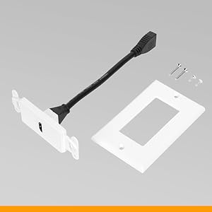 HDMI Wall Plate with 6 in. pigtail double port