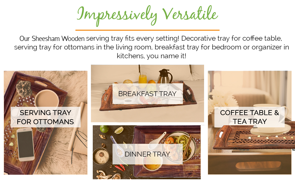 ADA HandicraftWooden Serving Tray Handmade & Handcrafted Platter