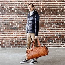 Oslo reistas Berliner Bags sporttas reiszak reiszakje leer bruine