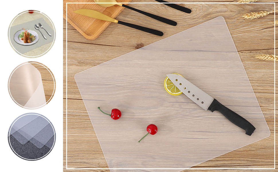 Rolin Roly 8Pcs Plastic Placemats Clear Placemat Washable