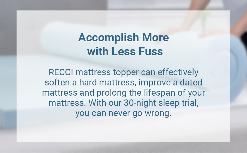 RECCI Twin Mattress Topper, 2.5 Inch Gel Memory Foam