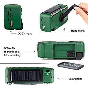 Retekess HR-11S Portable Radio Solar Emergency Solar Hand Crank Radio ...