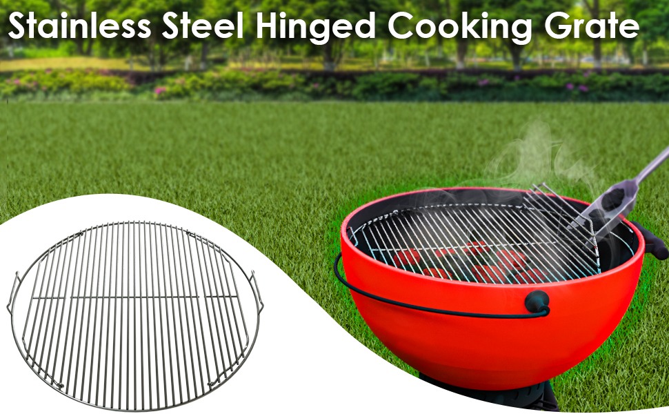 Noa Store 22 Inch Stainless Steel Grill Grate Round Hinged