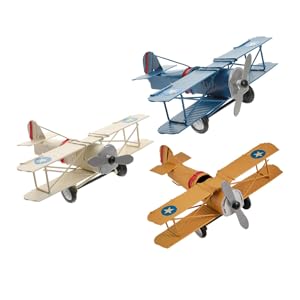 Amazon.co.jp: TOYMYTOY 3個 飛行機模型飾り レトロな鉄の航空機