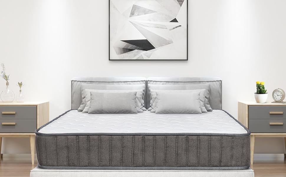 Yaheetech 4ft6 Single Mattress 8.7 Inch Deep Memory Foam 9Zone