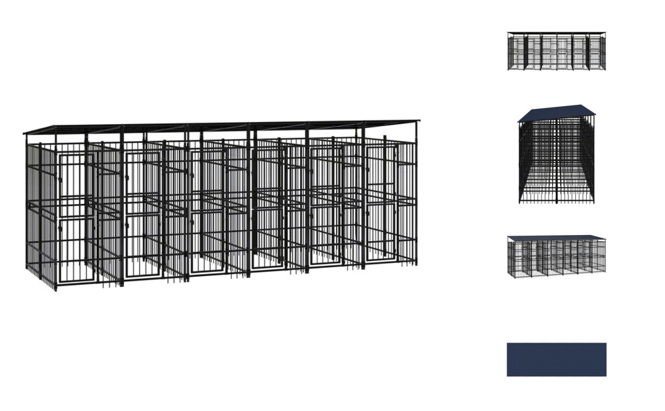 VidaXL Versatile Outdoor Dog Kennel With Roof And Lockable Latch System