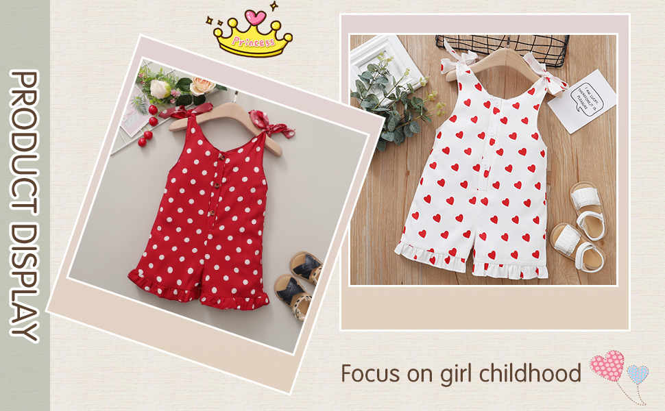 Toddler girl clothes baby girl outfit kid halter romper gift  clothing